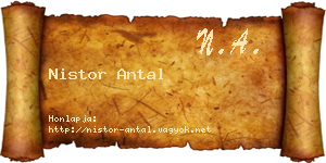 Nistor Antal névjegykártya